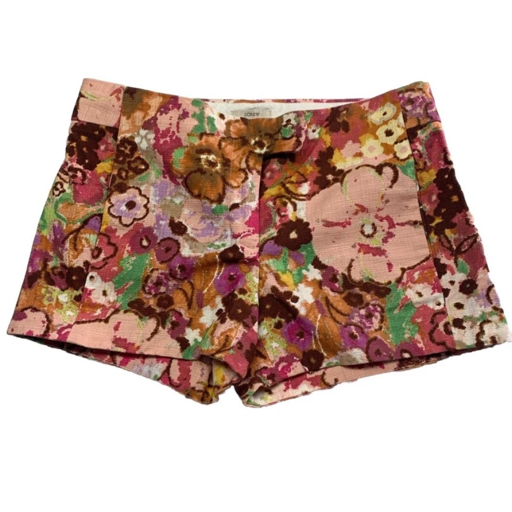 J. Crew Watercolor Lily Shorts Size 0 stretch low rise